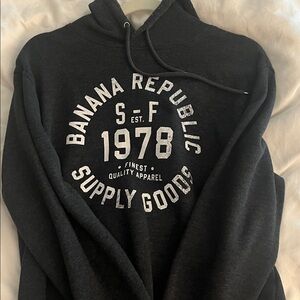 Banana Republic Men's Charcoal Hoodie Sweater